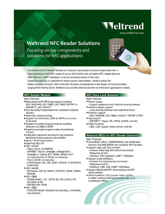 weltrend nfc reader solutions